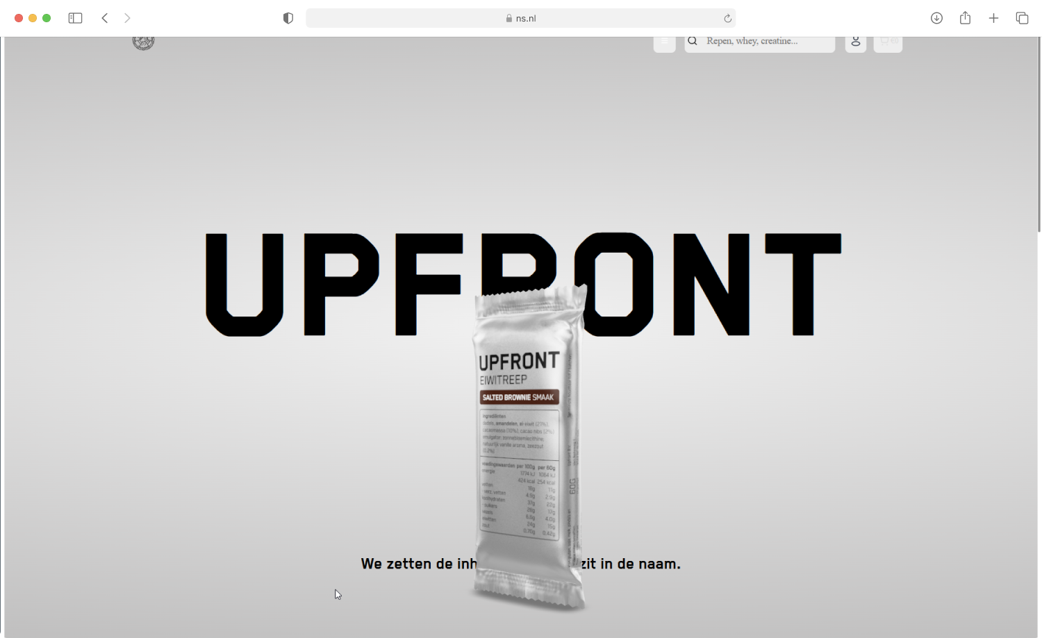 UPFRONT website mockup